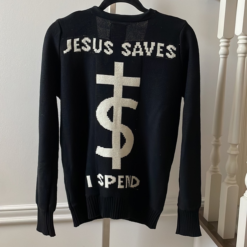 UNIF Jesus Saves cardigan black sz S